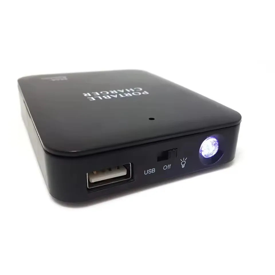 USB Emergency Power Box - 4×AA Battery Charger with USB Port & Flashlight