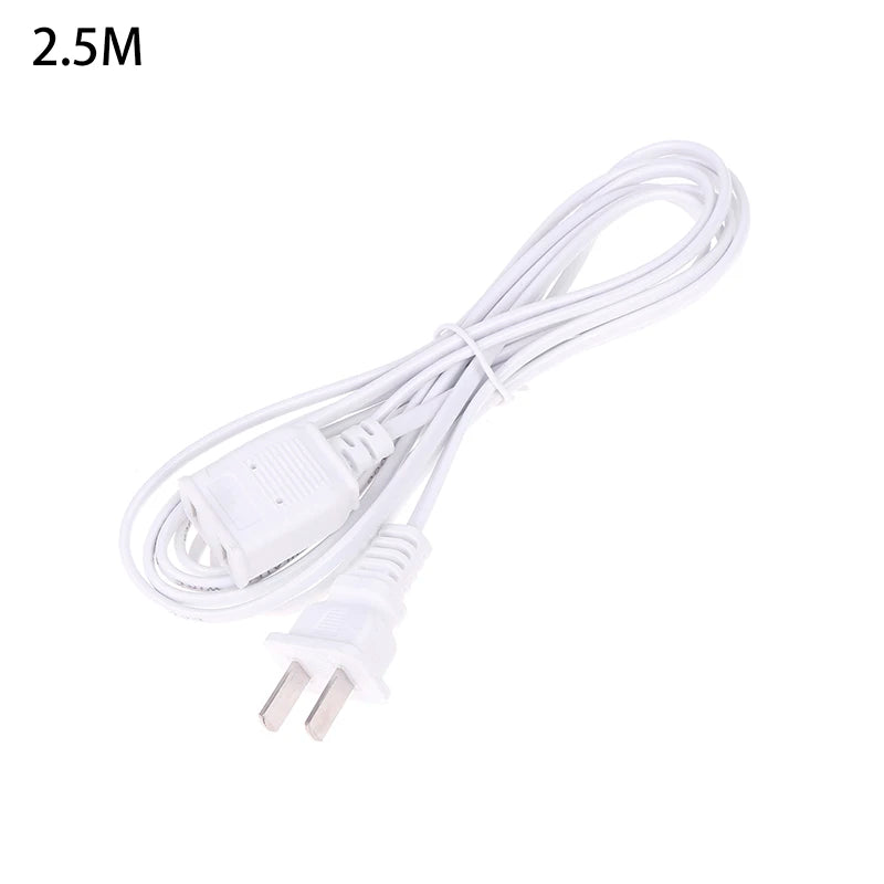 AC Power Cord with ON/OFF Switch - Two-Pin Plug Extension Cable Adapter for Home & Electronics