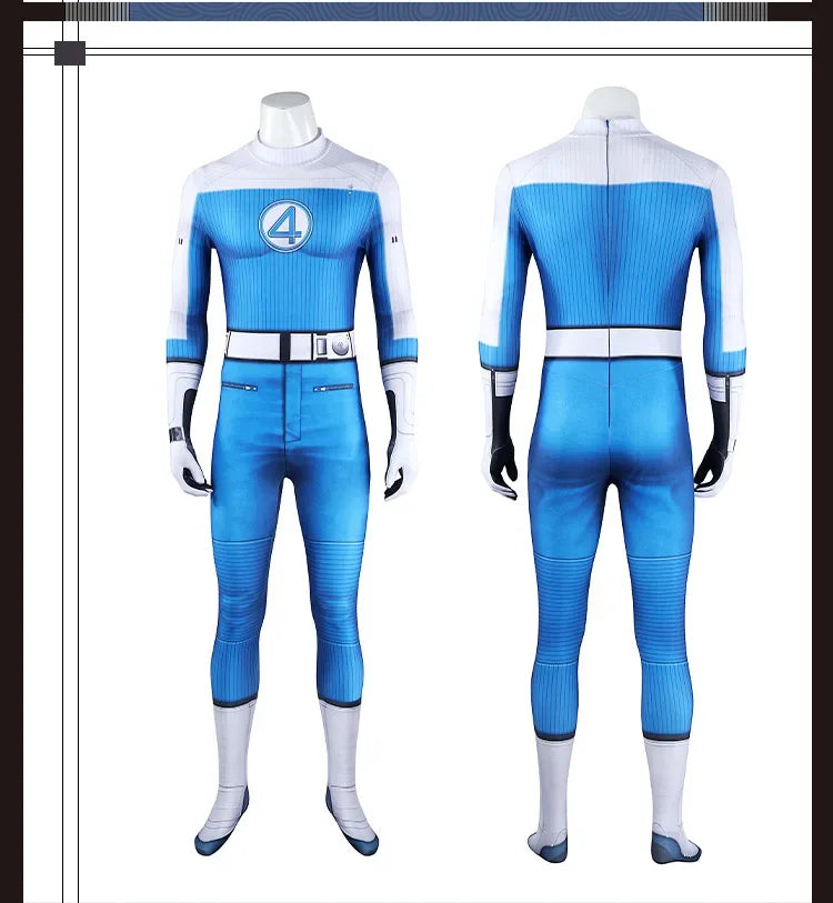 Fantastic Four Thing & Reed Richards Cosplay Costume – Blue Invisible Man Jumpsuit for Halloween & Superhero Events
