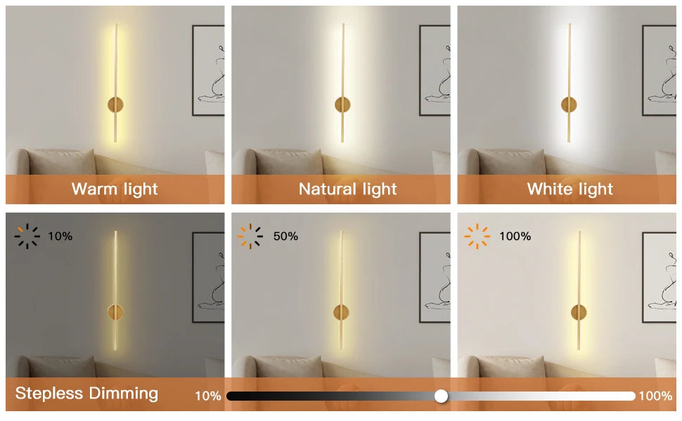 50cm/80cm Rechargeable Wall Light – Wireless Dimming LED Lamp with Remote Control, Modern Night Lamp for Bedroom