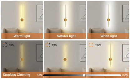 50cm/80cm Rechargeable Wall Light – Wireless Dimming LED Lamp with Remote Control, Modern Night Lamp for Bedroom