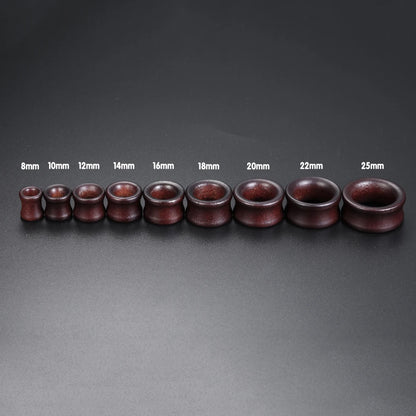 8–25mm Black Wood Ear Plugs – Body Jewelry Gauges, Tunnels & Stretchers for Piercing