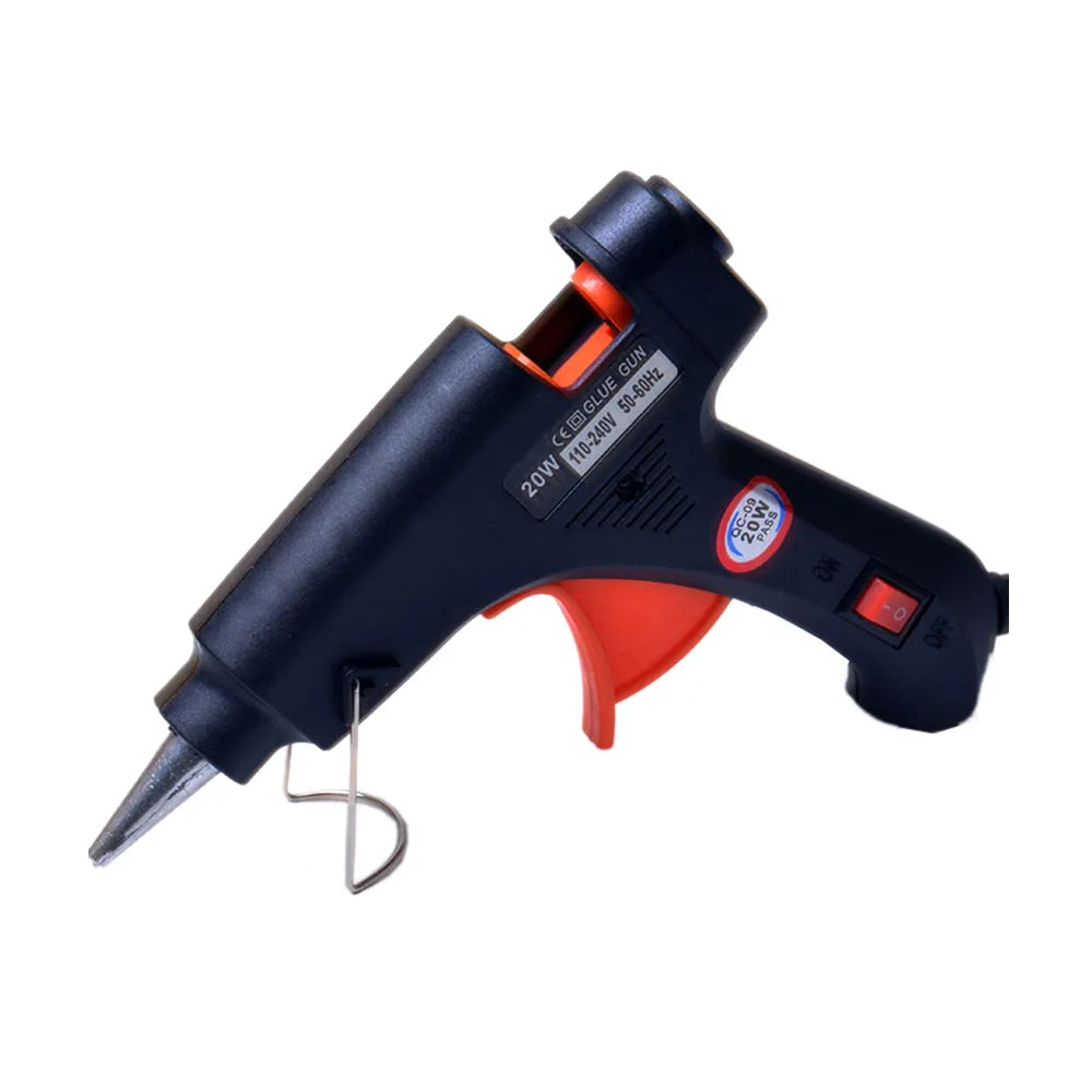 20W Mini Hot Melt Glue Gun - Household and Industrial Repair Tool with Adjustable Heat - Compatible with 7mm Glue Sticks