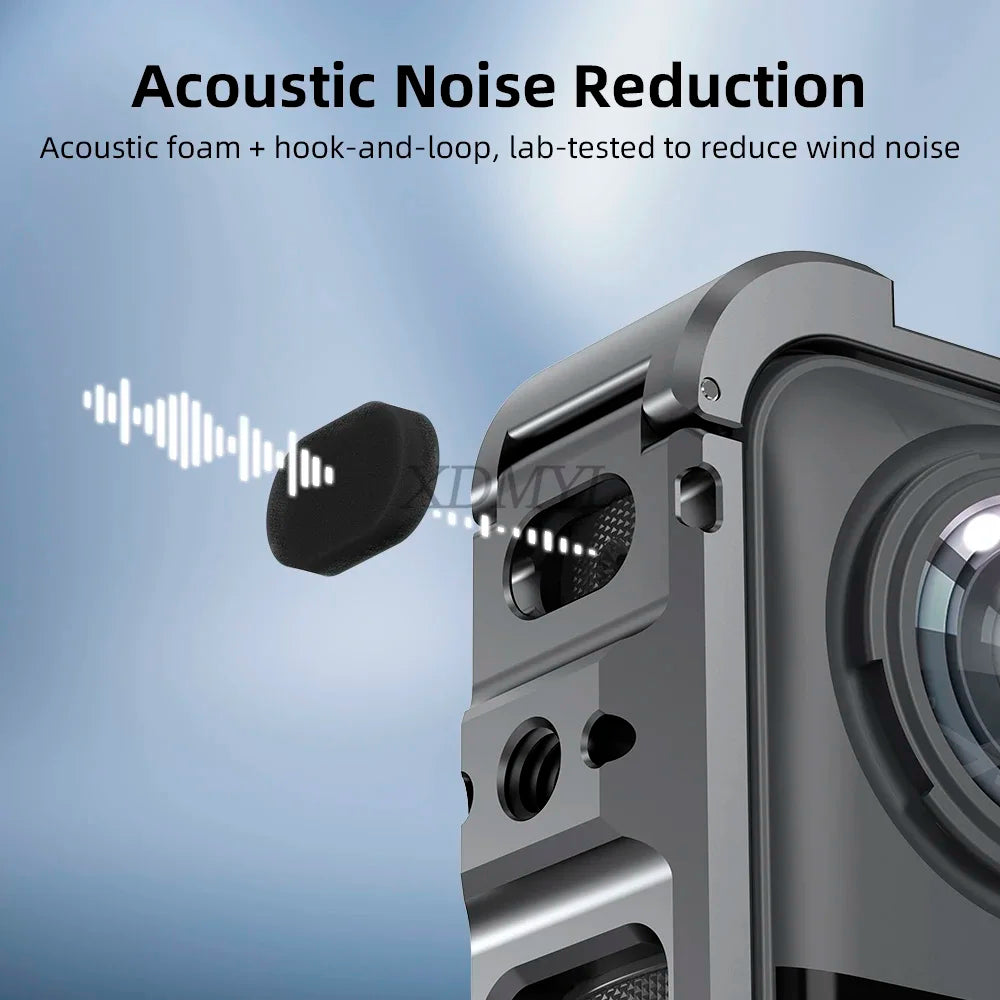 Aluminum Alloy Protective Cage for Insta360 X5 – Camera Frame with Silicone Lens Cover & 1/4" Cold Shoe