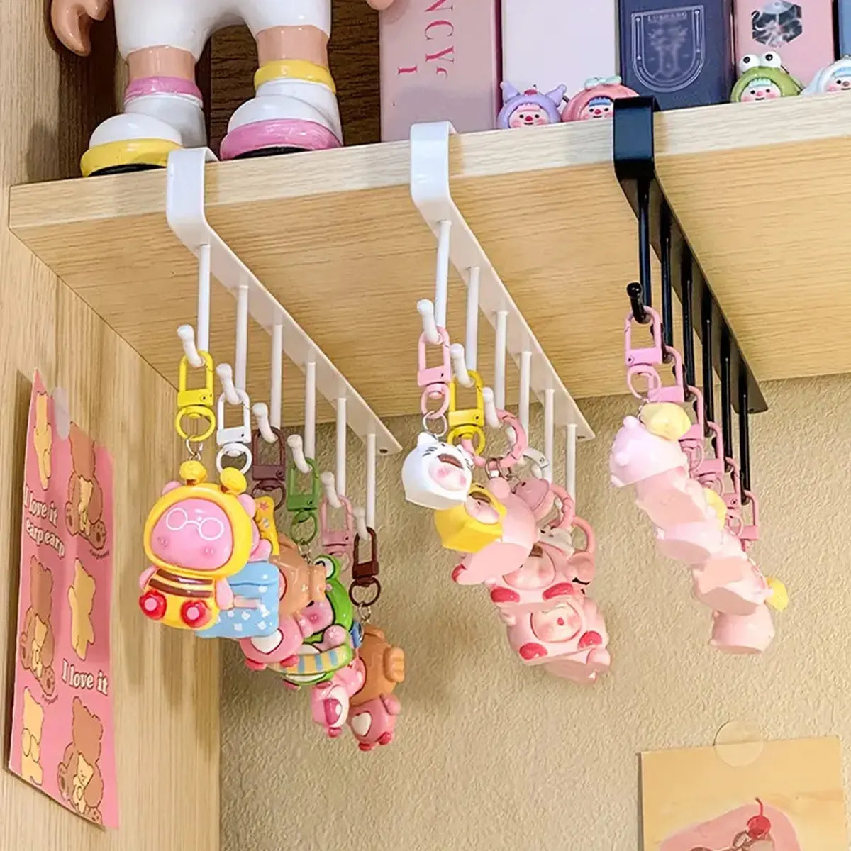 Iron Keychain Display Rack - Multifunctional Jewelry, Accessory & Kitchen Hook Storage Organizer