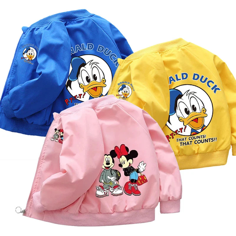 Spring Cartoon Mickey Mouse Hooded Jacket – Baby Boys & Girls Sweatshirt Windbreaker Coat for Kids Ages 1-6 Years