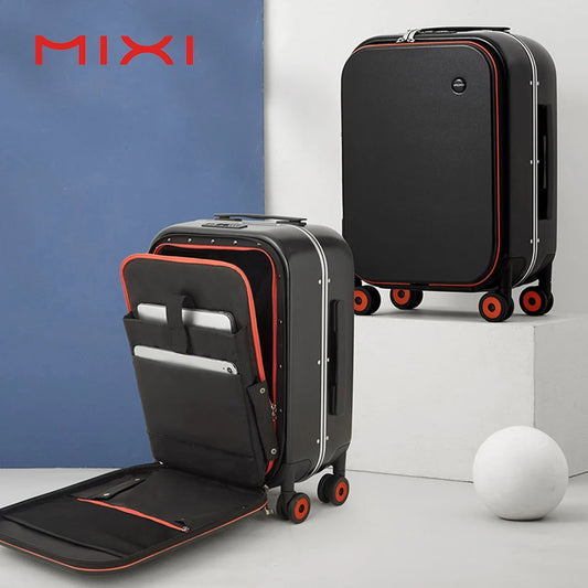 Mixi Carry-On Hardside Spinner Suitcase – Aluminum Frame Rolling Trolley Luggage with PC Shell & Durable Wheels