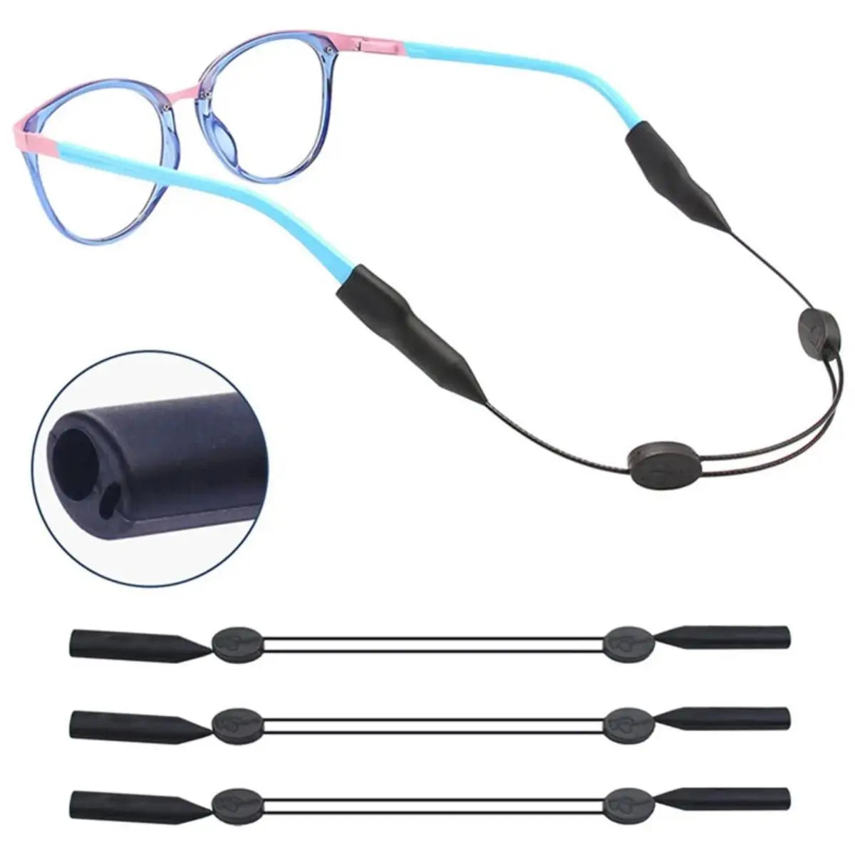 Adjustable Eyewear Retainer Strap - Anti-Slip Universal Glasses Lanyard for Sports Sunglasses and Daily Use