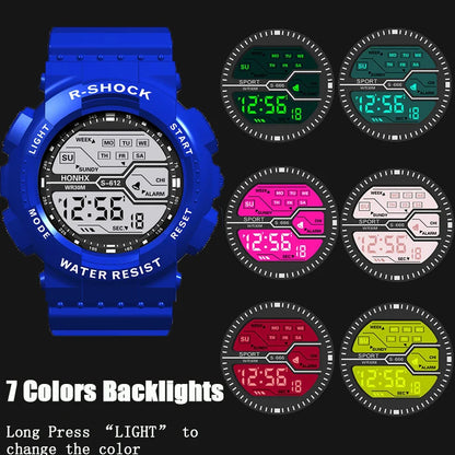 Outdoor Sports Watch for Men – Multifunction LED Digital Wristwatch with Large Screen, Waterproof & Luminous Military Design