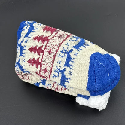 Fuzzy Plush Winter Socks - Warm Non-Slip Snowflake Slipper Socks for Women, Home & Sleeping