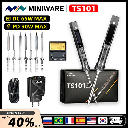 TS101 90W Mini USB Soldering Iron - Digital Adjustable Temperature Electric Solder Station with PD Charger Support