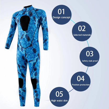 3mm Spearfishing Wetsuit – Neoprene Full Body Thermal Suit for Fishing, Diving, Surfing, Snorkeling & Kayaking, Camouflage Design