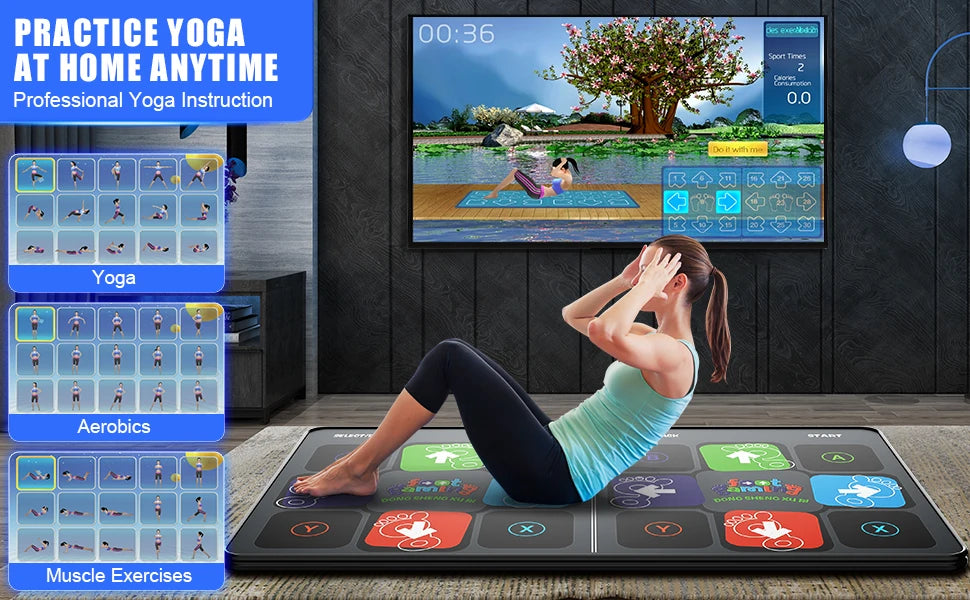 Dance Mat Game — Wireless Folding Fitness & Music Carpet for TV/PC | Anti-Slip Double Controller Family Sports Game