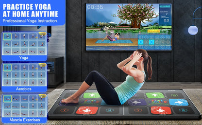 Dance Mat Game — Wireless Folding Fitness & Music Carpet for TV/PC | Anti-Slip Double Controller Family Sports Game