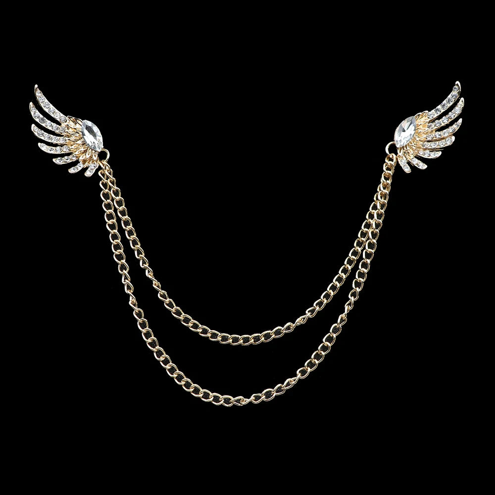 Fashion Gentleman Tassel Brooch – Men’s Suit & Shirt Lapel Pin with Chain, Pearl & Star for Wedding or Party