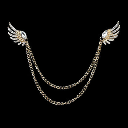 Fashion Gentleman Tassel Brooch – Men’s Suit & Shirt Lapel Pin with Chain, Pearl & Star for Wedding or Party