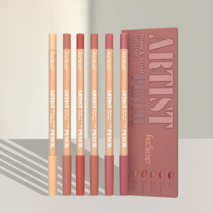 Face Secret Artist Shape Sculpt Matte Lip Liner Pencil Set – Weightless, Precise & Soft Blendable Texture