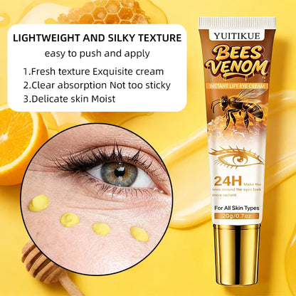 YUITIKUE Natural Bee Venom Eye Cream – 20g Instant-Lifting & Hydrating Daily Eye Care Moisturizer