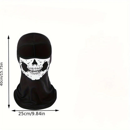 Motorcycle Skull Balaclava - Windproof Full Face Mask for Motorbike, Skiing & Bicycle Helmet Liner