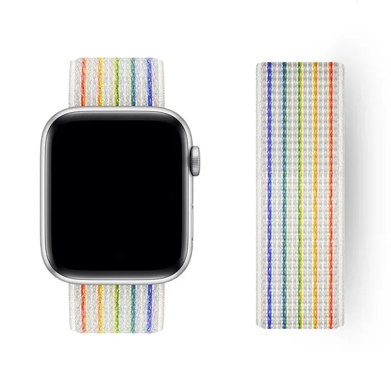 Sport Loop Strap for Apple Watch Band 40mm–49mm – Compatible with Series 3–10, SE & Ultra Adjustable Bracelet