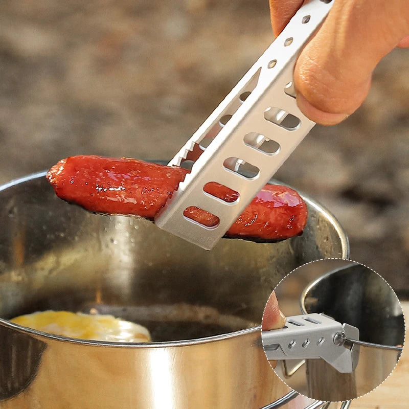 Aluminum Anti-Heat Bowl Gripper Clip - Alloy Pot Pan Handle Holder for Camping & Kitchen Accessories