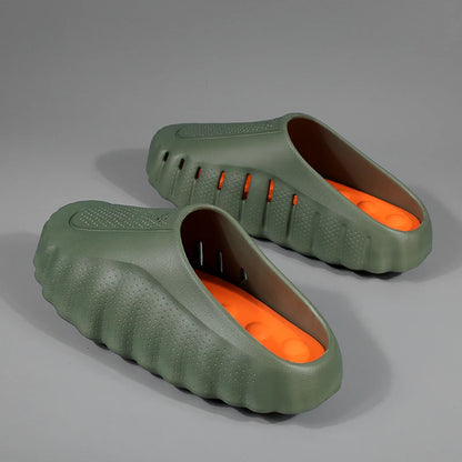 Men’s Outdoor Slide Sandals - Soft Thick Sole Breathable Non-Slip Summer Slippers
