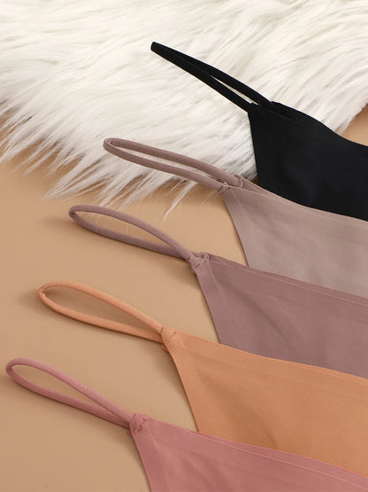 5PCS Seamless Ice Silk Thongs for Women – Low Waist Sexy Bikini T-Back, Solid Color Traceless G-String Panties, XS-XL