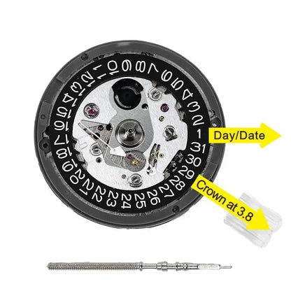 NH35A Premium Automatic Movement – 24 Jewels, White Date Wheel, Self-Winding & High Accuracy Replacement