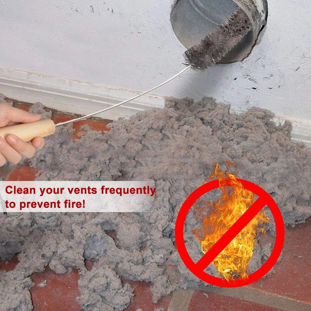 Dryer Vent Cleaner Kit - Long Flexible Lint Remover Brush & Refrigerator Coil Cleaning Tool for Home Maintenance