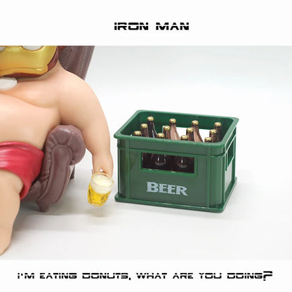 12cm Avengers Iron Man Fat Boy Figure – Cute Anime Action Toy for Desktop, Car Decor & Children’s Collection