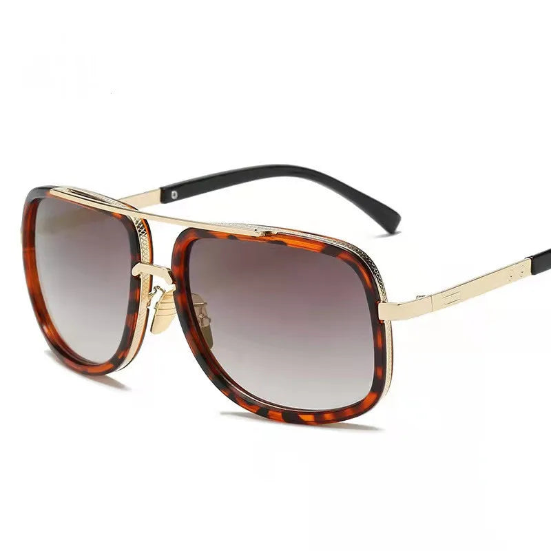 Men’s Vintage Pilot Driving Sunglasses – Gradient Brown UV400 Summer Style Goggles