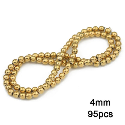 3A+ Retention Color Hematite Beads – Star & Heart Shapes, Gold-Plated Natural Stones for DIY Jewelry & Bracelets