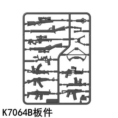 Military Building Blocks Soldier Set - Tactical Weapons Figures with Gatling Gun, Rifle, Mortar & Accessories Toy Kit
