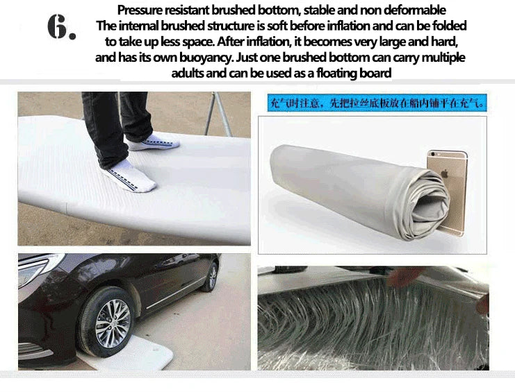 PVC 3-Layer Inflatable Boat – Wear-Resistant Fishing Kayak for 2-6 Persons, Rowing Canoe & Sports Boat