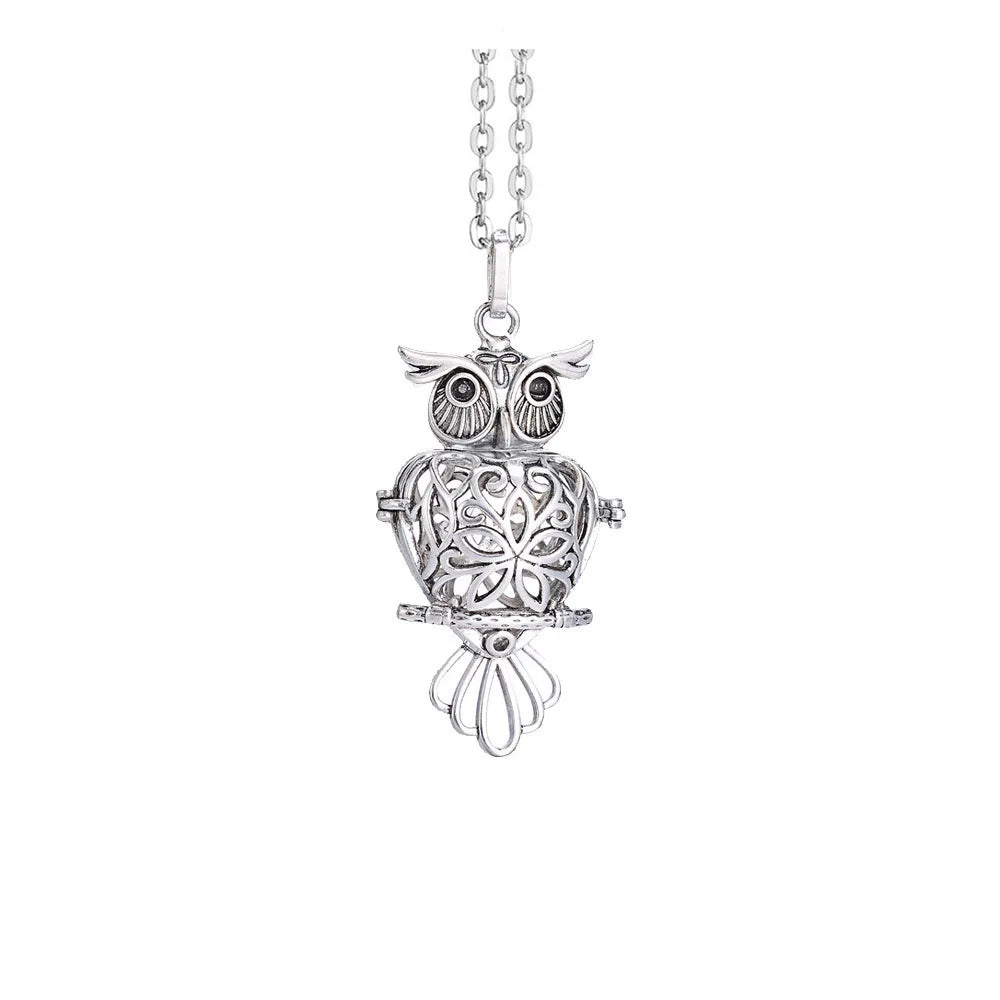 Vintage Mexico Angel Ball Chime Necklace – Antique Locket Aromatherapy Essential Oil Diffuser