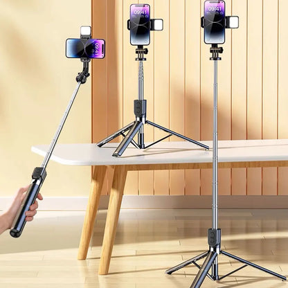 1.7M Wireless Selfie Tripod - Foldable Smartphone & Action Camera Stand for Stable Shooting