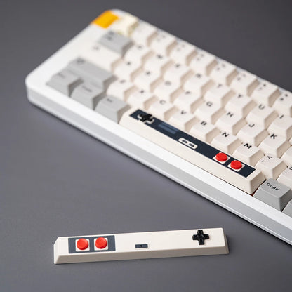 Retro Gamepad Keycap 6.25u Spacebar – Artisan ABS Keycap for MX Switches, Black & White for Mechanical Gaming Keyboards