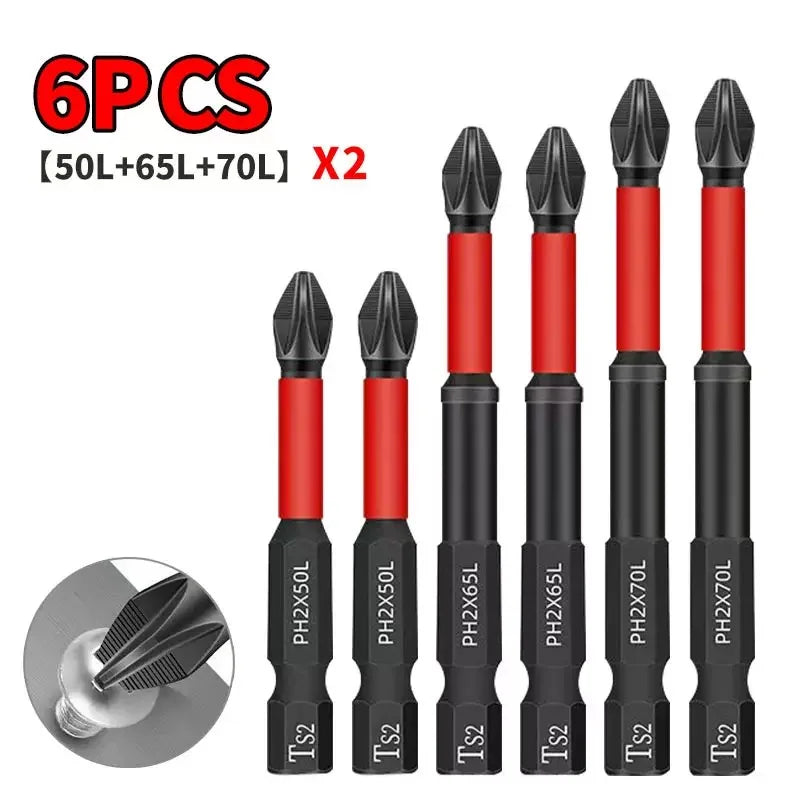 5–60PCS PH2 Magnetic Impact Driver Bit Set – Alloy Steel Cross Screwdriver Bits for Drill & Screw Driving Non-Slip Tool Kit
