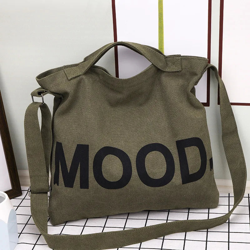 Women’s Tote Bag – Casual Canvas, Large Capacity Designer Handbag, Letters Shoulder & Crossbody Luxury Big Shopper Bag