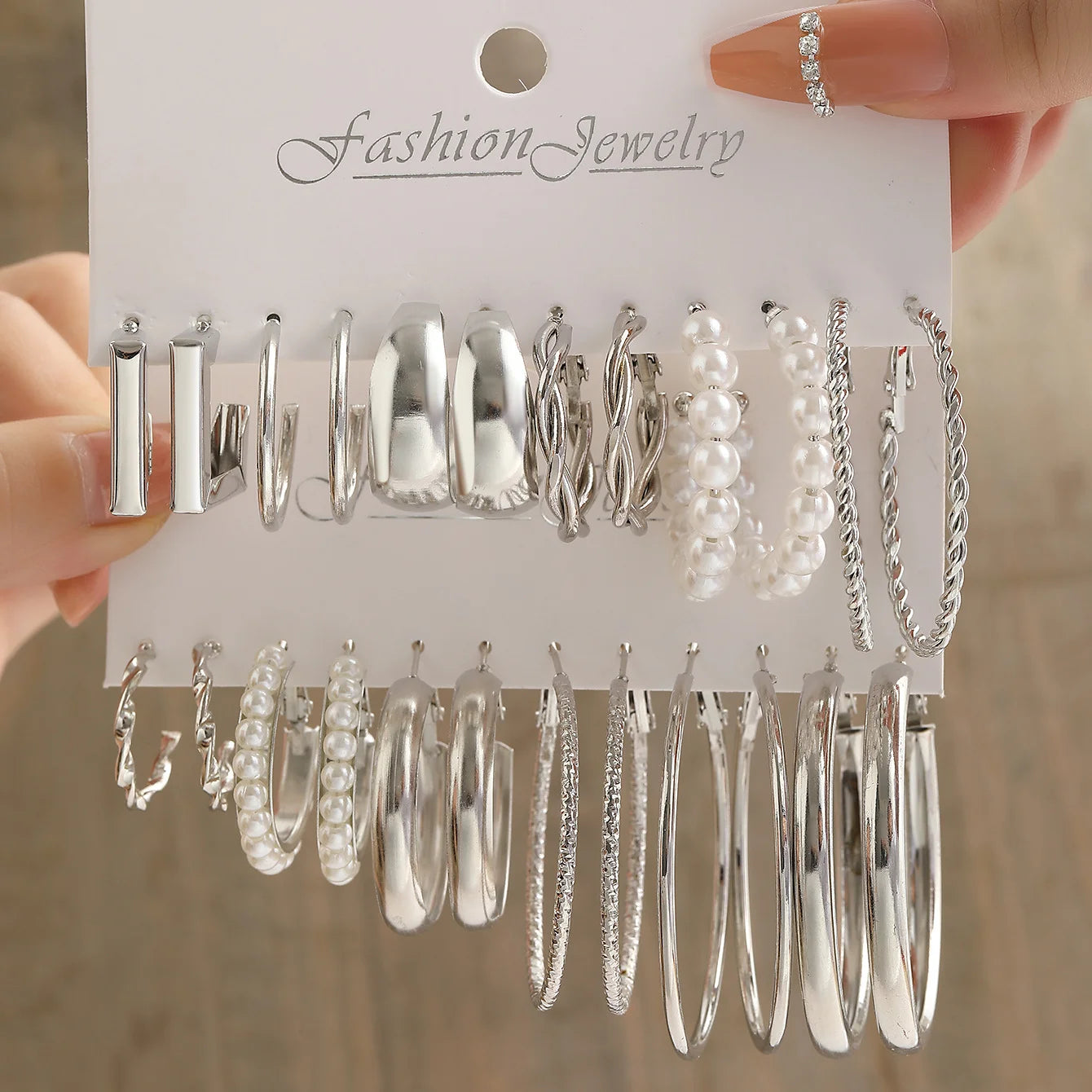 54Pcs Vintage Pearl Jewelry Set - Elegant Earrings Necklace Bracelet Ring & Heart Pendant Gift for Women