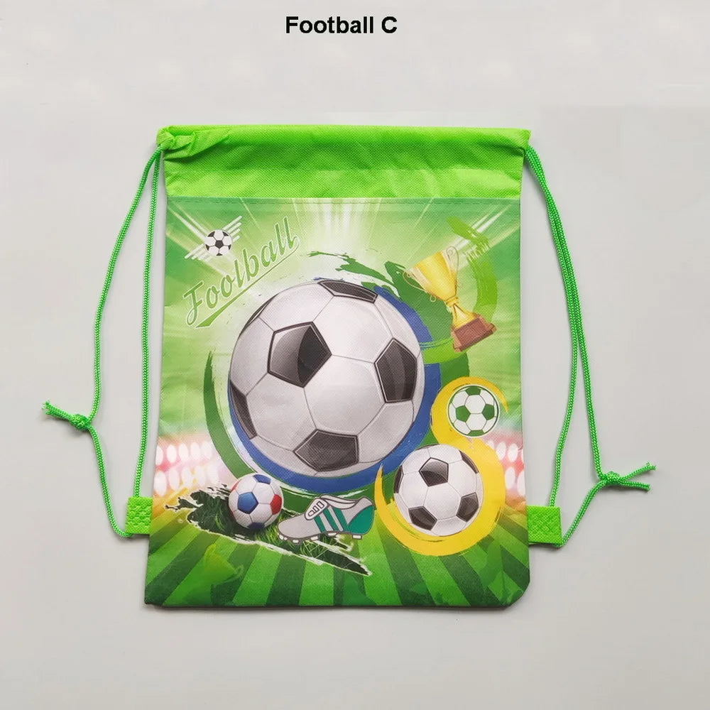 12pcs Cartoon Football Gift Bags – Non-Woven Bundle Pockets for Party & Football Enthusiasts