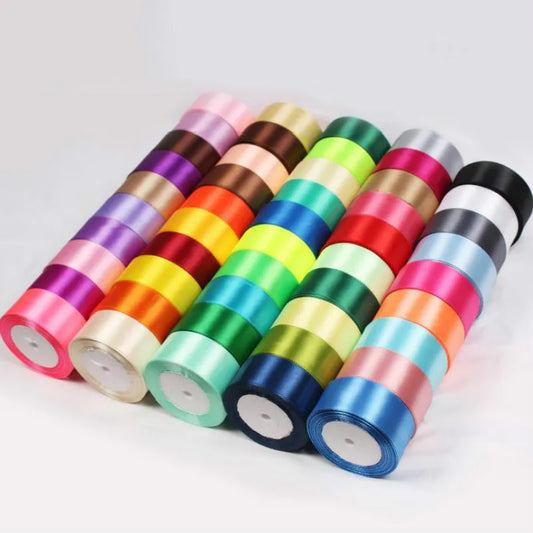Silk Satin Ribbon Roll - 22M Craft Ribbon for DIY Bows Gift Wrapping Wedding Party Decorations in 6mm to 50mm Sizes