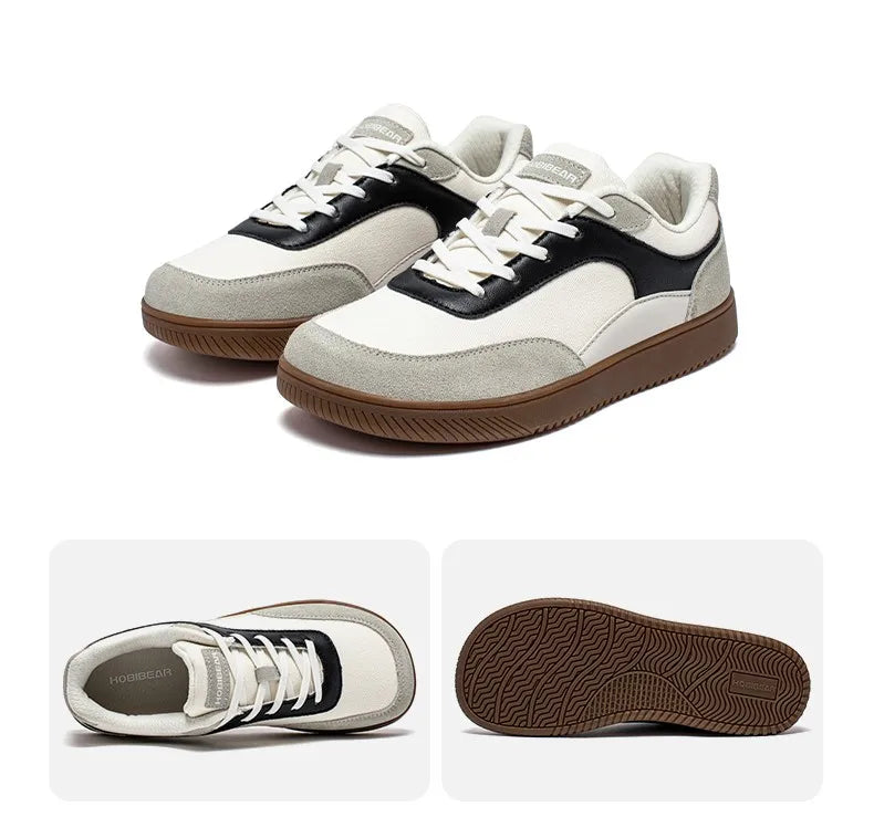 HOBIBEAR Unisex Wide Toe Sneakers — Minimalist Non-Slip Lace-Up Mesh Casual Shoes for Men & Women