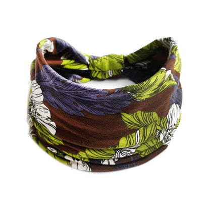 Bohemian Wide Cotton Stretch Headband for Women – Turban Headwrap, Bandage Hairband, Bandana Hair Accessories