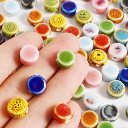10/20/30PCS Colorful Ceramic Animal Beads – 2mm Hole Clownfish, Turtle, Star & Conch Shell for DIY Jewelry, Bracelets & Crafts