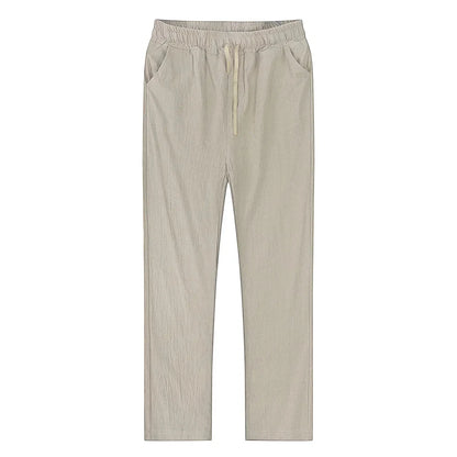 Men's Cotton Linen Pants – Breathable Solid Color Trousers for Autumn, Fitness & Streetwear, S-3XL