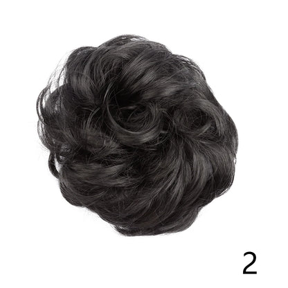 Synthetic Wavy Hair Bun Wig – Elastic Rubber Scrunchie Curly Ponytail Hair Extension for Ladies