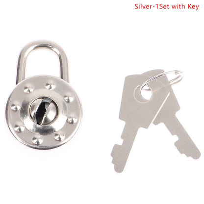 Vintage Heart-Shaped Metal Mini Padlock – Key Lock for Bags, Suitcases, and Luggage Boxes with Key