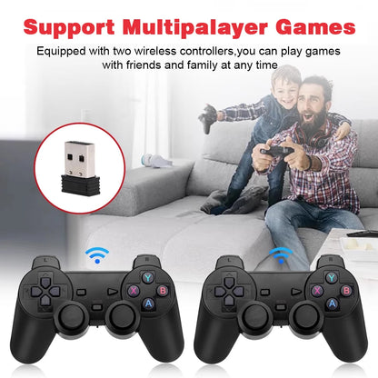 GD10 Plus 4K Game Stick Console – 256G, 58,000 Games, Dual 2.4G Wireless Controllers for N64/PSP/PS1/GBA