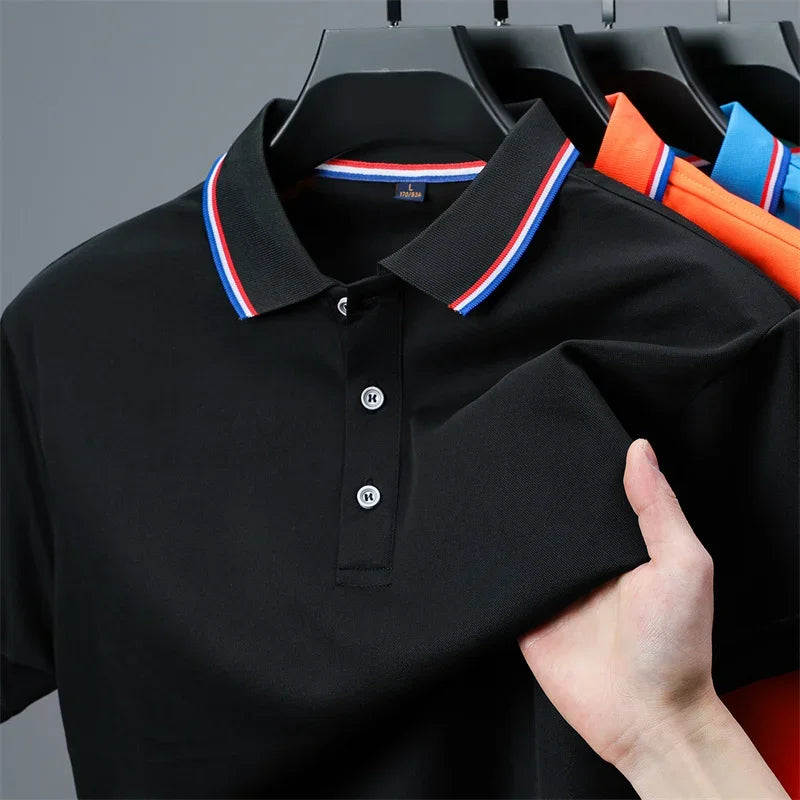 Men's Casual Polo Shirt - 2026 Solid Color Short Sleeve Summer Fashion Top